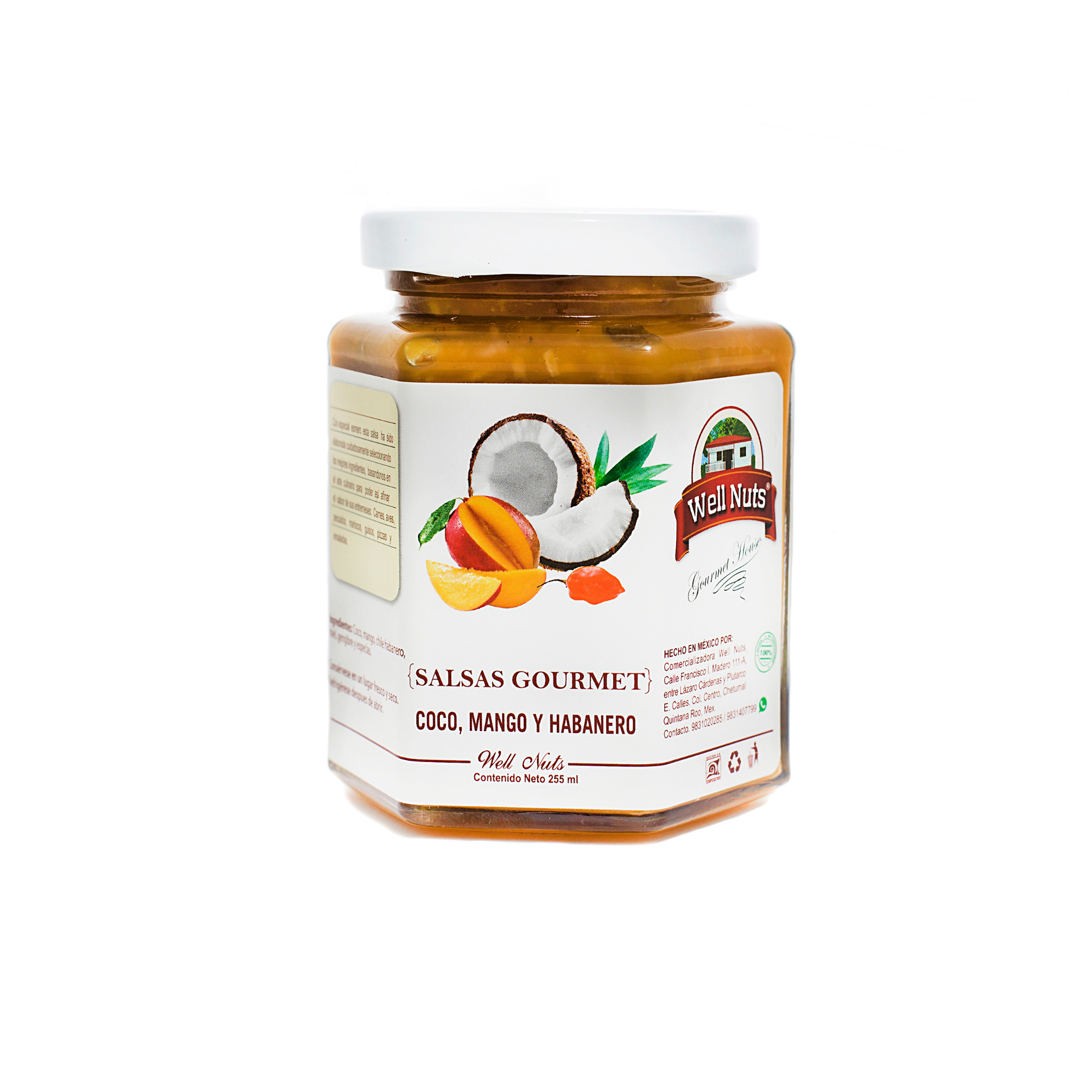 Salsa gourmet coco mango habanero ahumado WellNuts