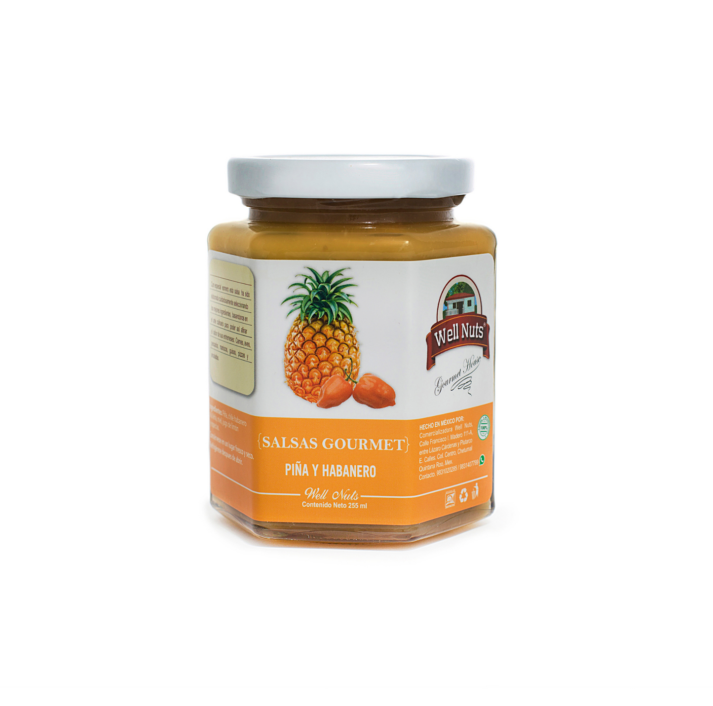 Salsa gourmet piña habanero ahumado WellNuts